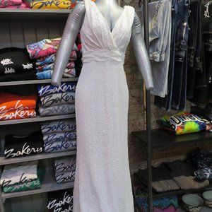 Badgley Mischka White Sequin - Size 2